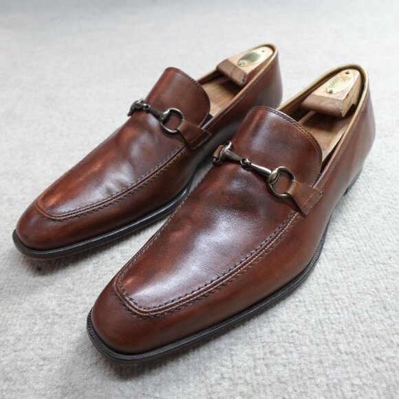 Mezlan Shoes 11.5 Brown Horsebit Loafer Apron Toe Tours Made in Spain - Picture 1 of 15